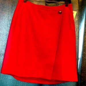 New Talbots red wool lined skirt.